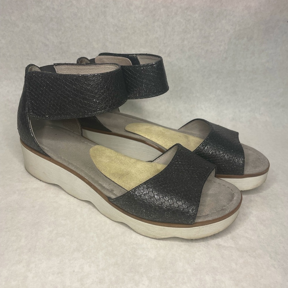 Gabor Glitter Velcro Platform Sandals